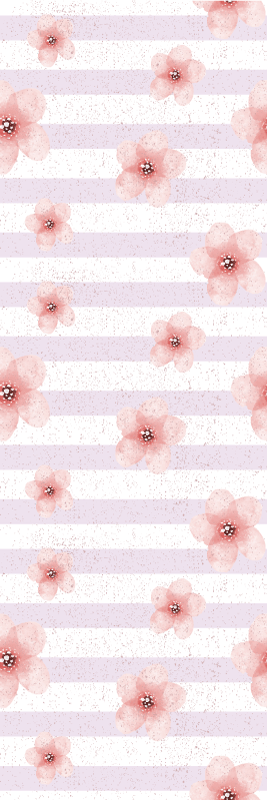 Tapis vinyle chambre style shabby chic rayures roses - TenStickers