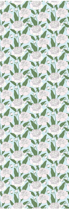 Tapis vinyle chambre motif fleurs blanches grandmillenial - TenStickers