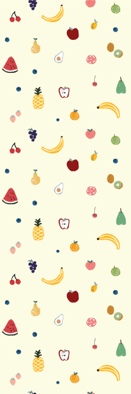 Tapis vinyle chambre motif petits fruits colorés - TenStickers
