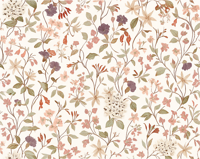 Tapis vinyle chambre design fleurs roses - TenStickers