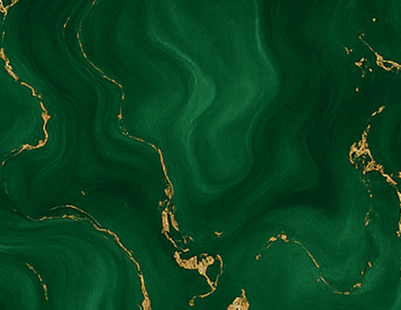 Tapis vinyle chambre vert émeraude marbré or - TenStickers