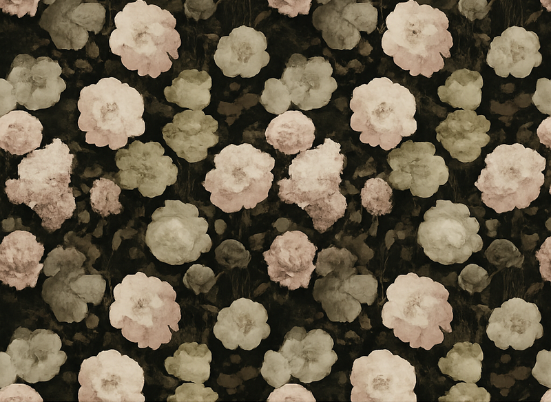 Tapis vinyle chambre motif floral rétro sombre - TenStickers