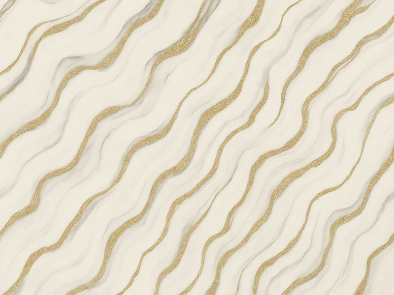 Tapis vinyle chambre marbre blanc gris avec lignes dorées - TenStickers