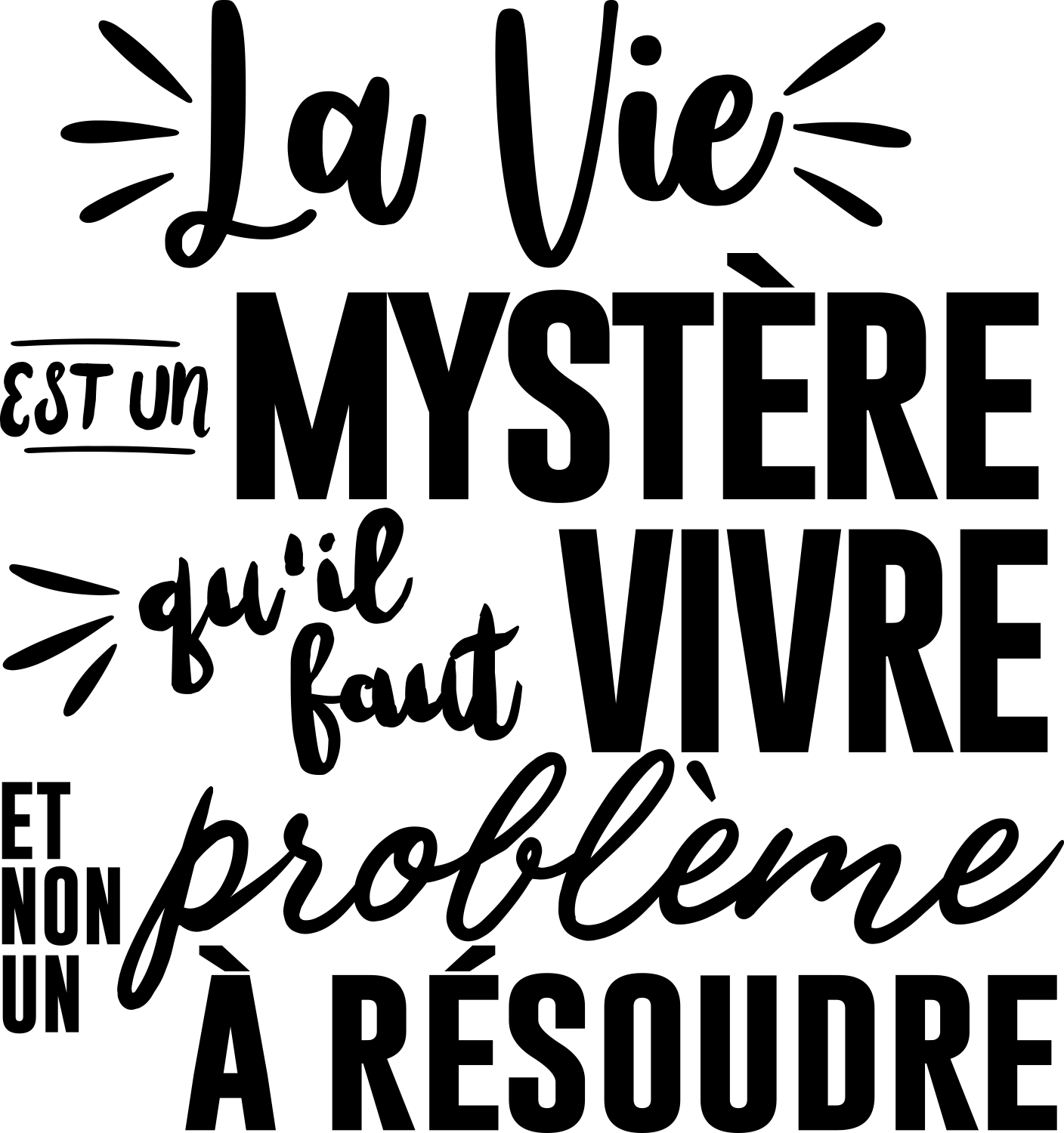 Tapis vinyle chambre la vie est un mystère - TenStickers
