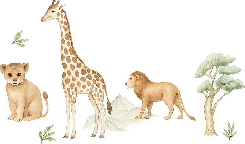 Tapis vinyle chambre savane apaisée - TenStickers