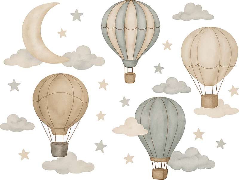 Tapis vinyle chambre ballons étoilés - TenStickers