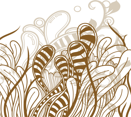 Tapis vinyle chambre motifs plantes abstraites - TenStickers