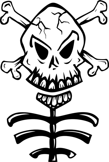 Tapis vinyle chambre tête de mort et tronc - TenStickers