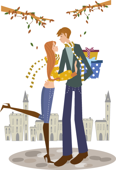 Tapis vinyle chambre couple automnal décoratif - TenStickers