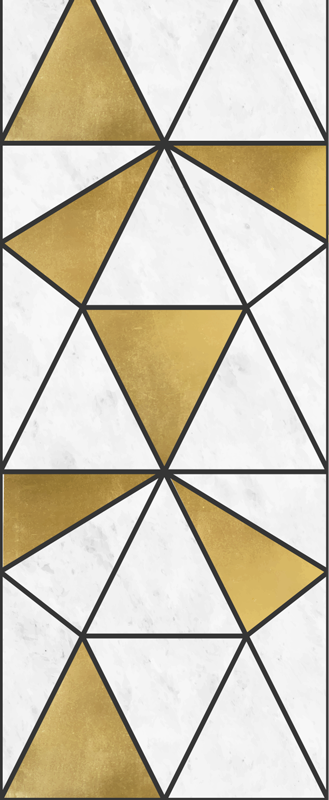 Tapis vinyle bureau effet marbre géométrique - TenStickers