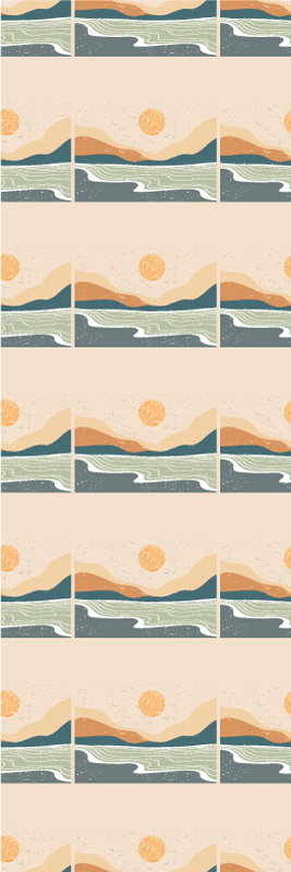 Tapis vinyle bureau montagnes au coucher de soleil - TenStickers