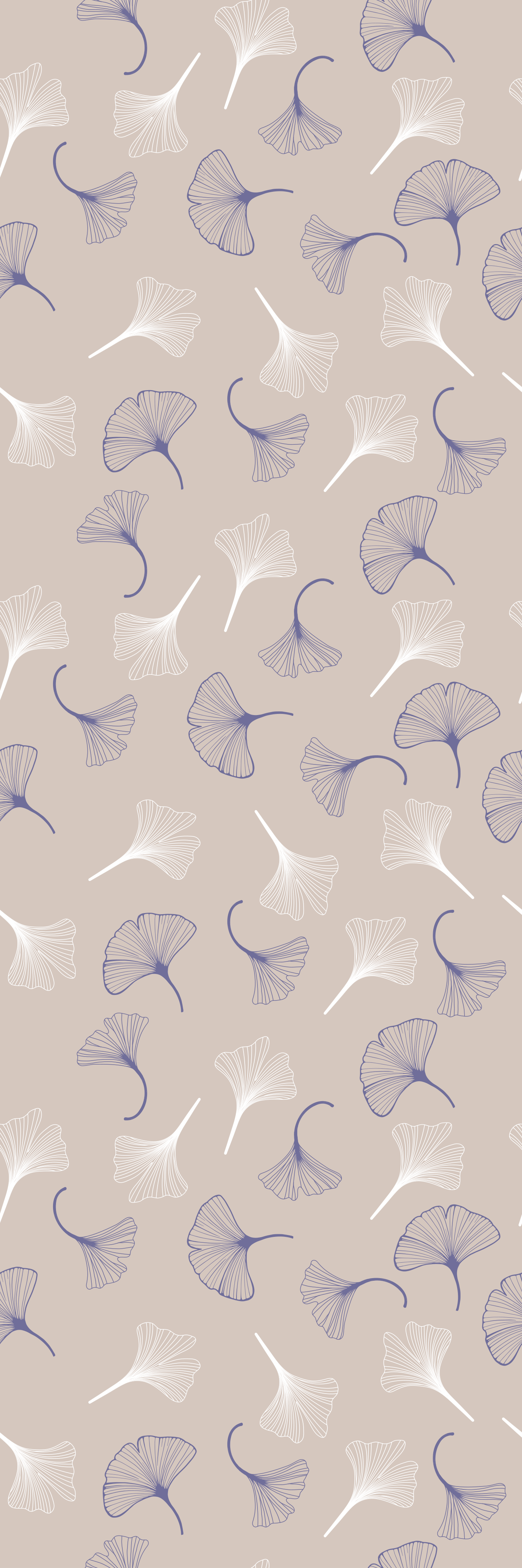 Tapis vinyle bureau feuilles de ginkgo crème - TenStickers