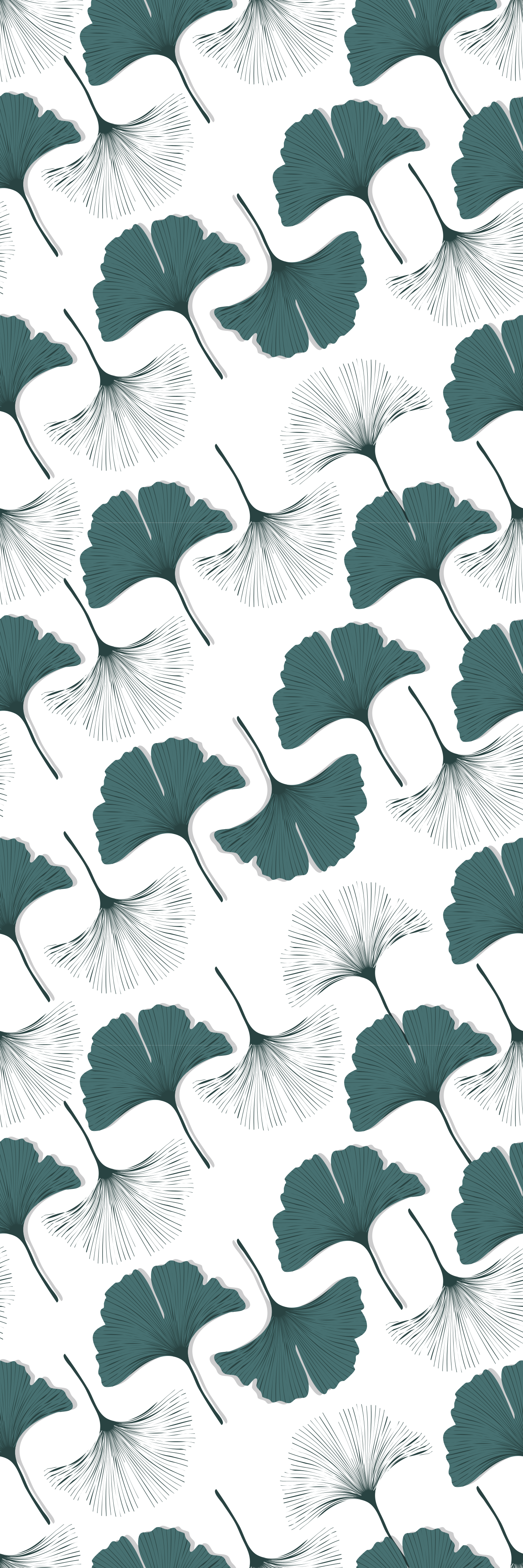 Tapis vinyle bureau motif feuilles de ginkgo - TenStickers
