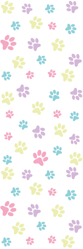 Tapis vinyle chambre pattes de chien colorées fantastiques - TenStickers