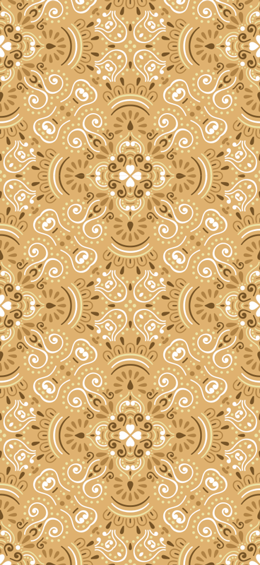 Tapis vinyle chambre motif ornemental beige vintage - TenStickers