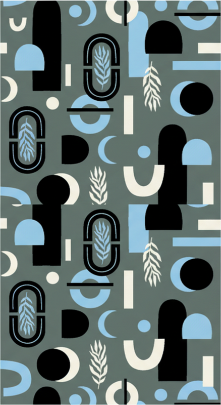 Tapis vinyle chambre motif géométrique abstrait - TenStickers