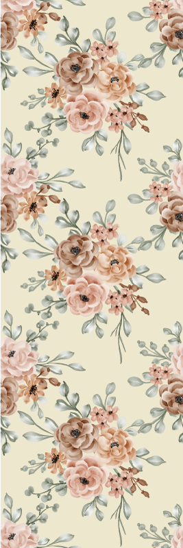 Tapis vinyle chambre tableau huile roses romantiques - TenStickers