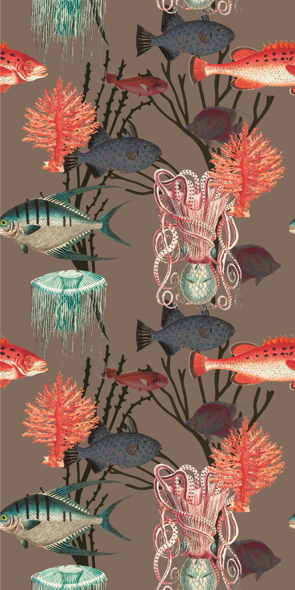 Tapis vinyle chambre vie aquatique corallienne - TenStickers