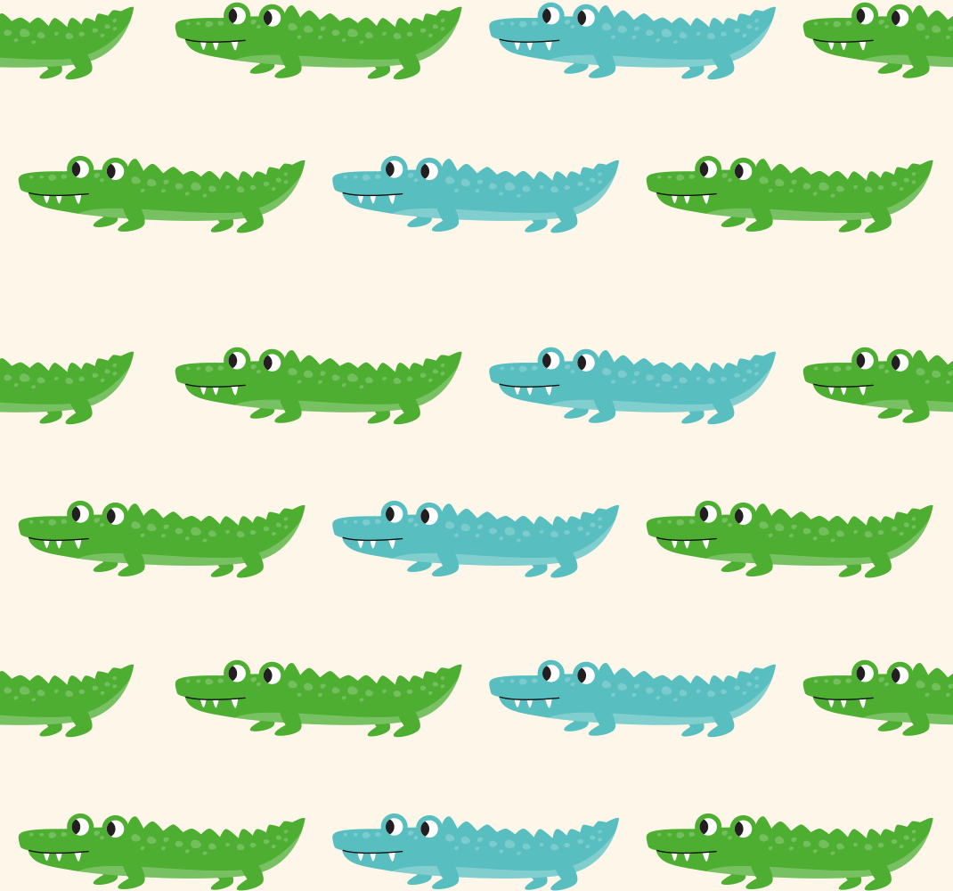 Tapis vinyle chambre crocodile vert et bleu enfants - TenStickers