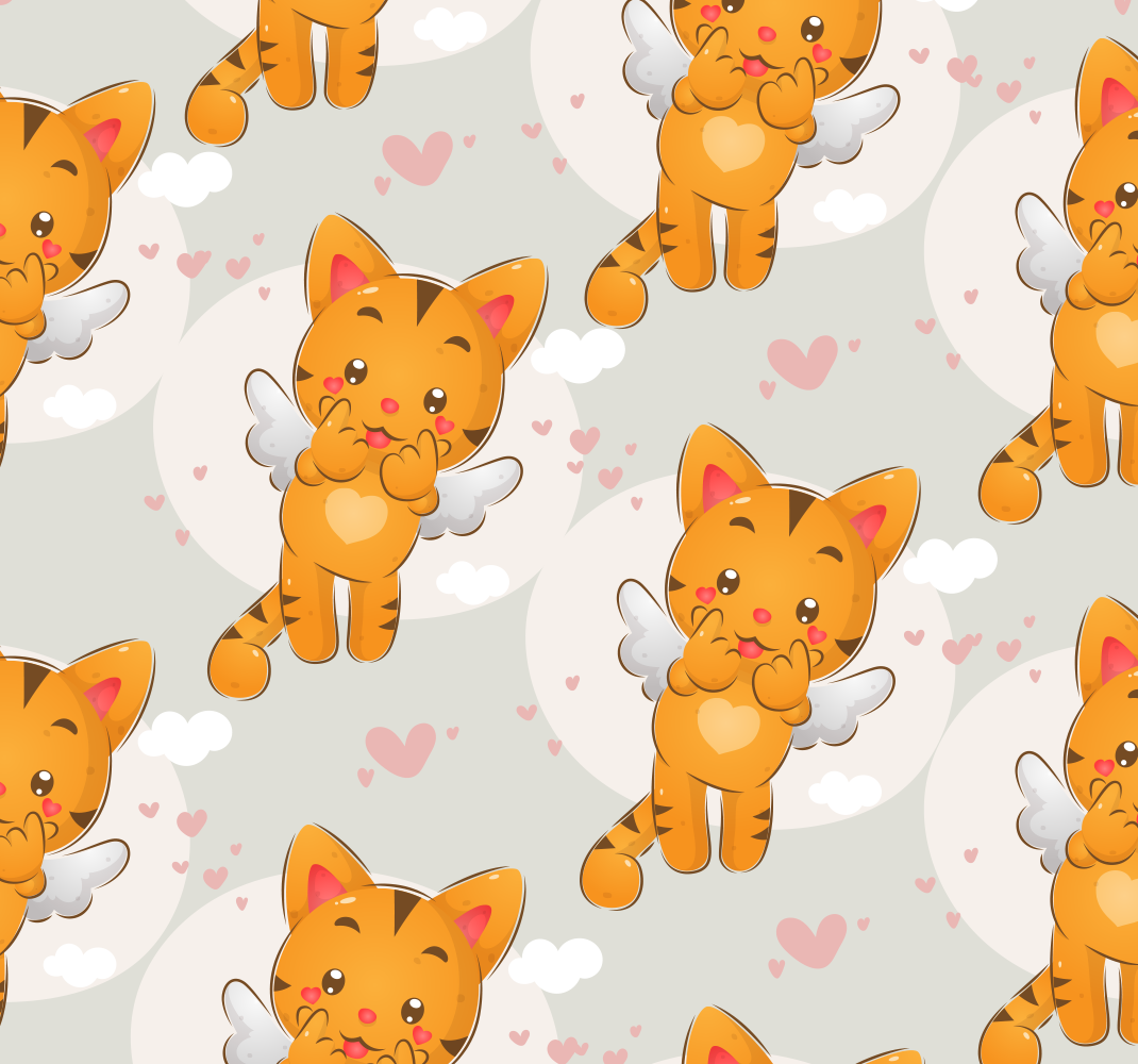 Tapis vinyle chambre avec des chatons mignons volants - TenStickers