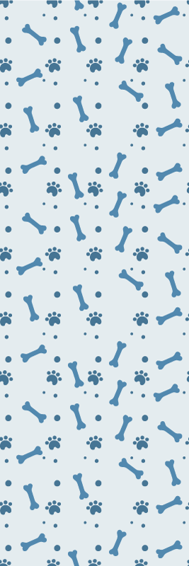 Tapis vinyle chambre motif os de chien bleu - TenStickers