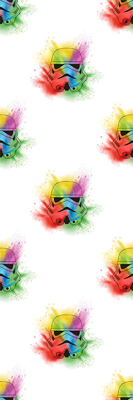 Tapis vinyle chambre motif têtes de trooper blanches - TenStickers