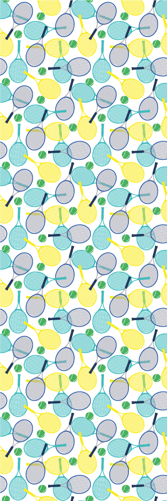 Tapis vinyle chambre motifs de raquettes colorées - TenStickers