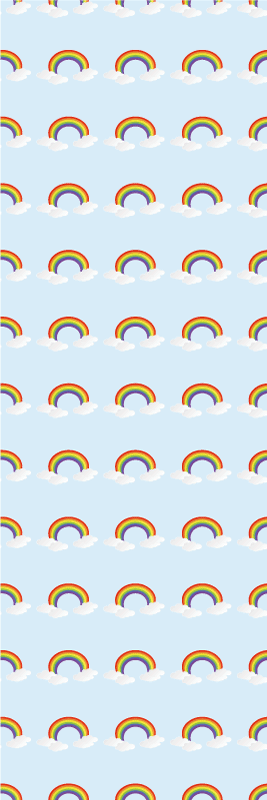 Tapis vinyle chambre arc-en-ciel et nuages colorés - TenStickers