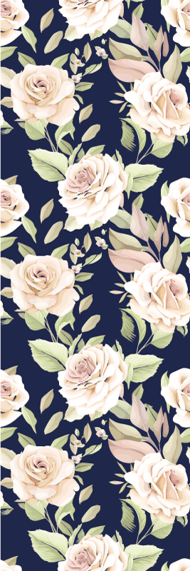 Tapis vinyle chambre motif vintage rose sur fond bleu - TenStickers