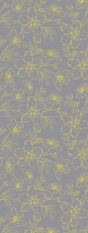 Tapis vinyle chambre motif floral pantone - TenStickers