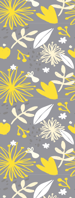 Tapis vinyle chambre motifs floraux vintage pantone - TenStickers