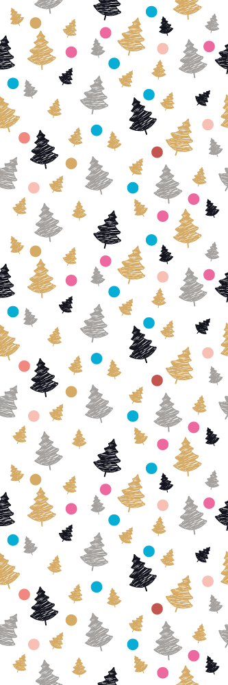 Tapis vinyle chambre avec des points colorés et arbres - TenStickers