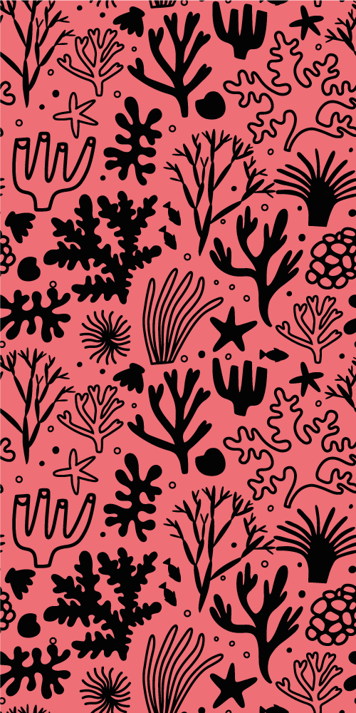 Tapis vinyle chambre feuilles australiennes rouge et noir - TenStickers
