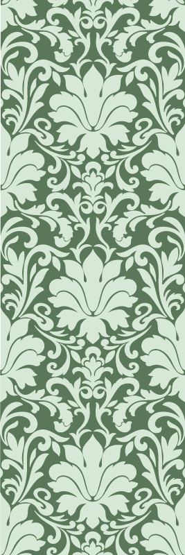 Tapis vinyle chambre vert ornemental émeraude - TenStickers