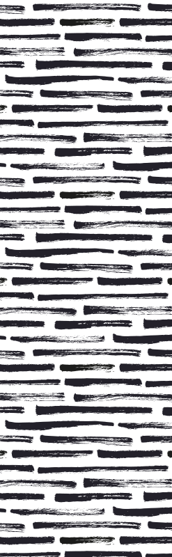 Tapis vinyle chambre lignes noires vintage sur blanc - TenStickers