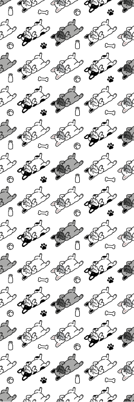 Tapis vinyle chambre motif chiens noirs et gris - TenStickers