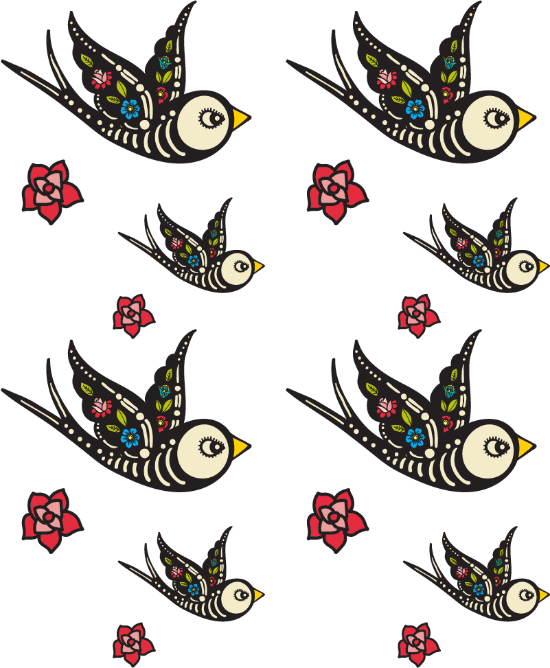 Tapis vinyle chambre oiseaux mexicains - TenStickers
