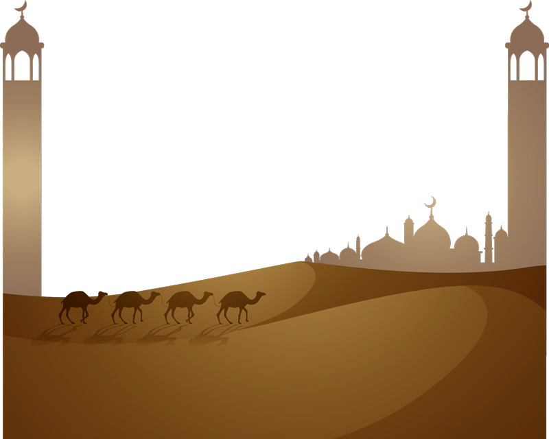 Tapis vinyle chambre mosquée islamique et chameaux - TenStickers
