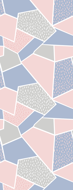 Tapis vinyle nordique géométrique doux pastels - TenStickers