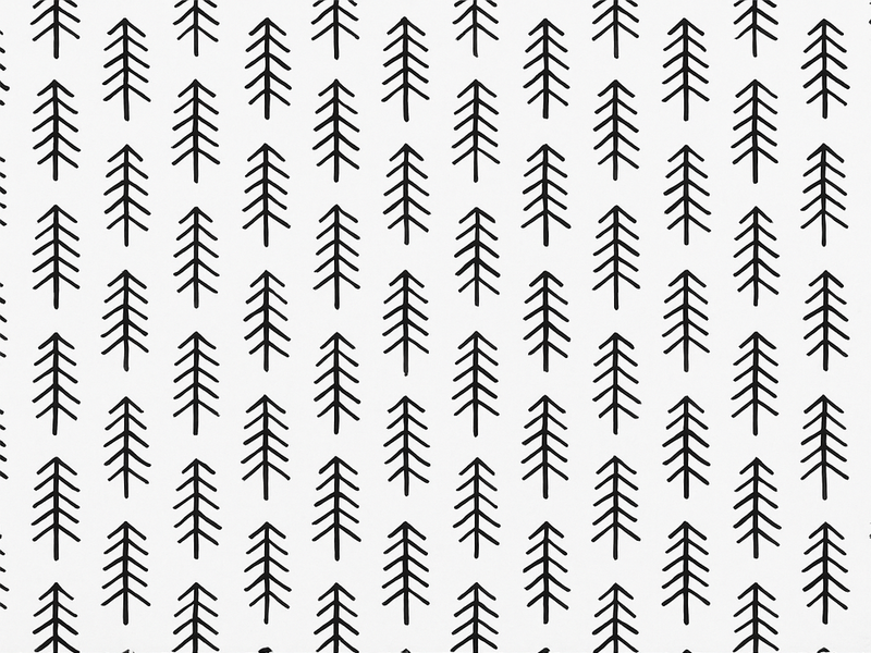 Tapis vinyle nordique pins en encre noire - TenStickers