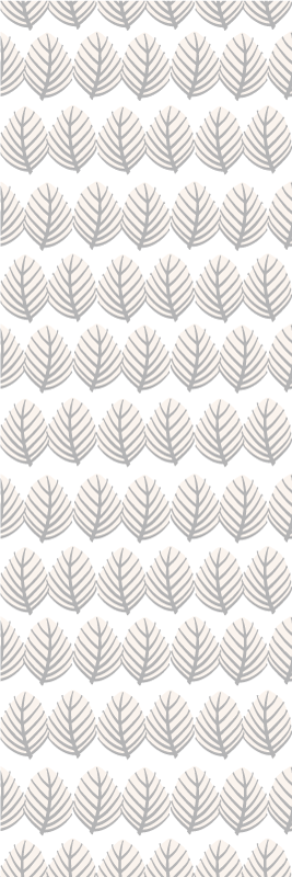 Tapis vinyle nordique motif feuilles grises - TenStickers