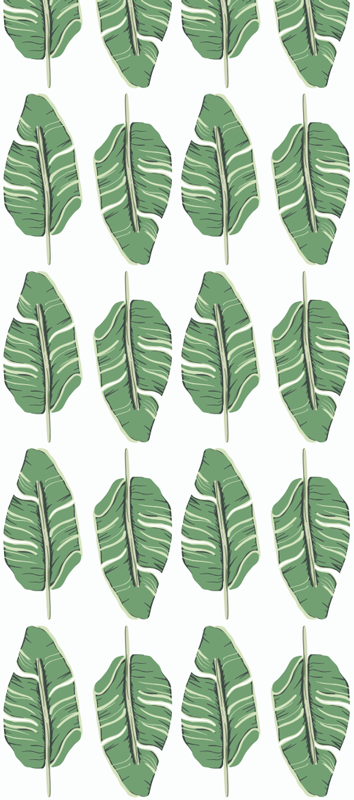 Tapis vinyle nordique motif feuilles vertes - TenStickers