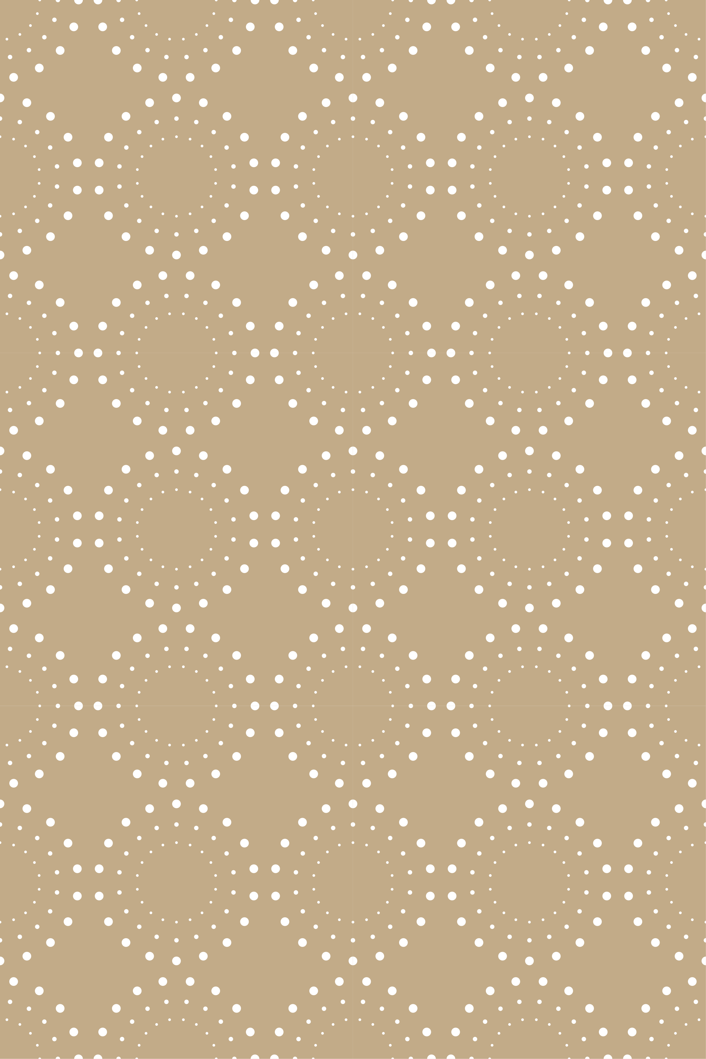 Tapis vinyle nordique fond beige clair à cercles blancs - TenStickers