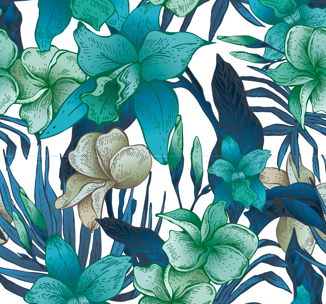Tapis vinyle nature papier peint tropical feuillage - TenStickers