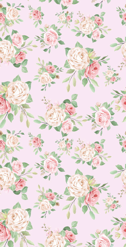 Tapis vinyle nature pivoines roses sur fond gris - TenStickers