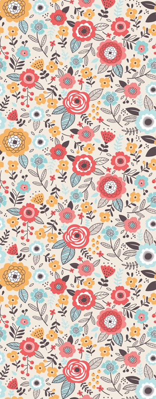 Tapis vinyle nature motif floral 'ditsy' - TenStickers