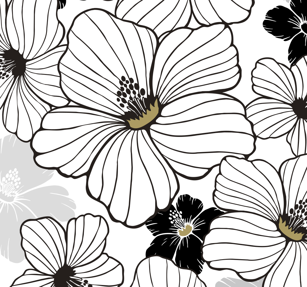 Tapis vinyle nature motif fleur d'hibiscus blanc - TenStickers