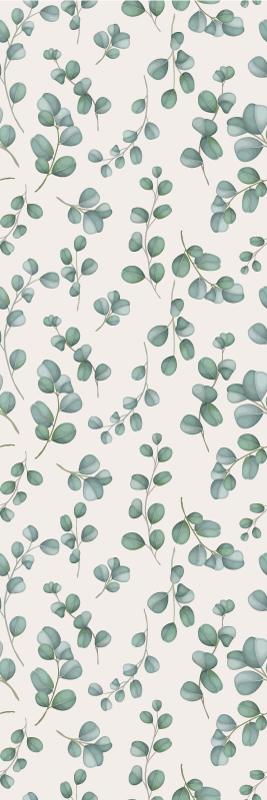 Tapis vinyle nature feuilles aquarelle sur fond beige - TenStickers