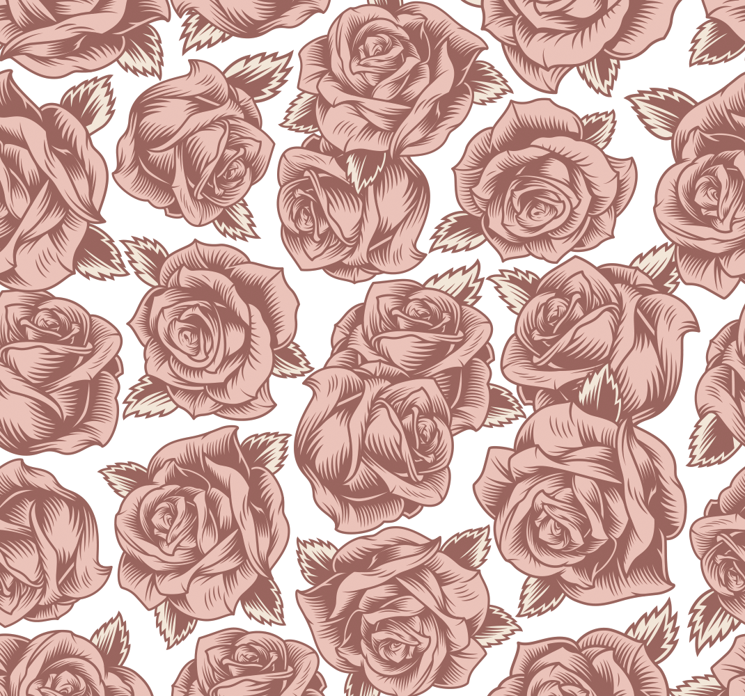 Tapis vinyle nature roses rétro - TenStickers