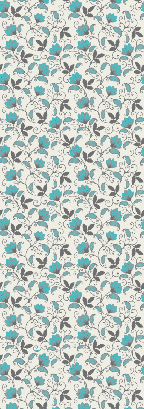 Tapis vinyle nature fleur de lotus sarcelle - TenStickers